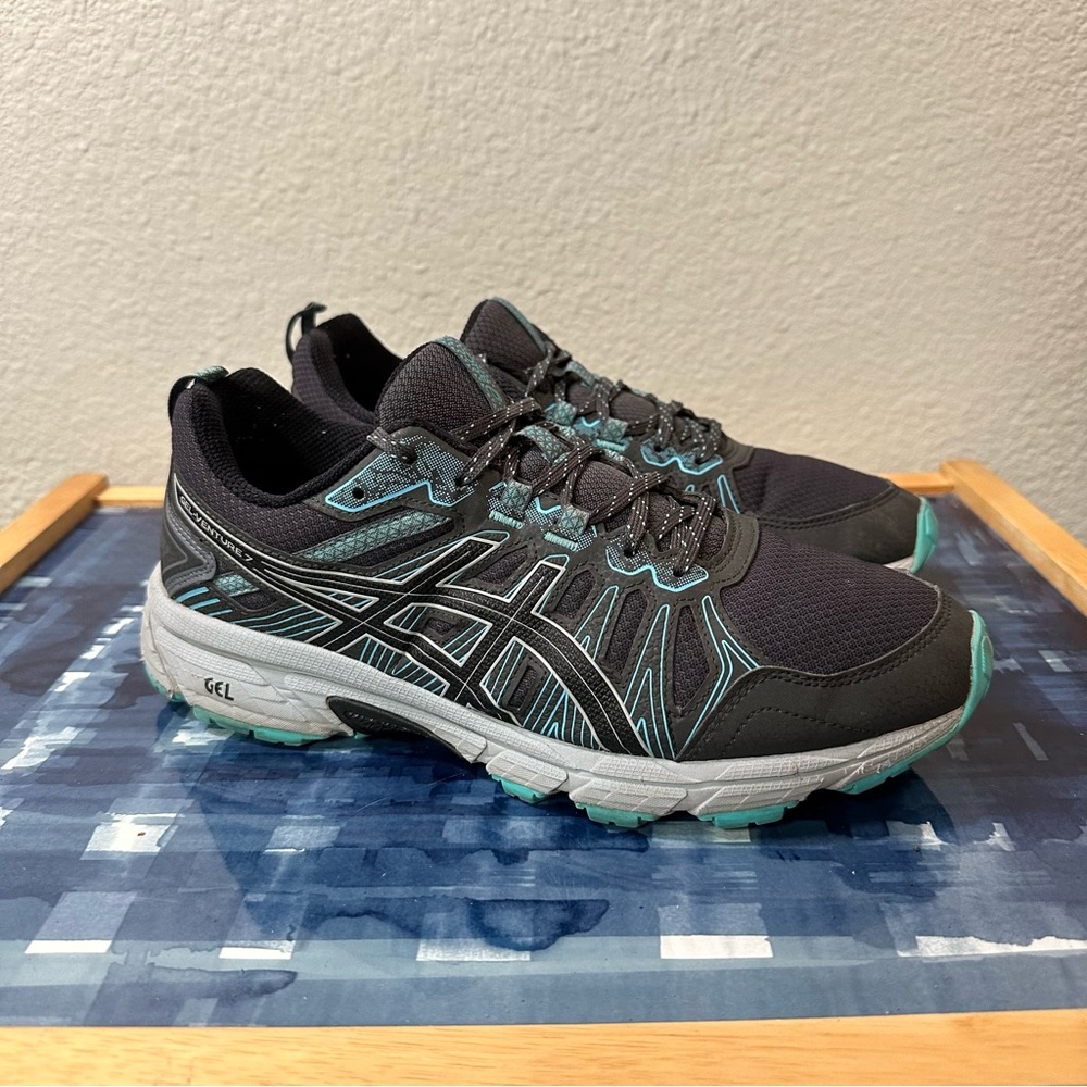 Women’s ASICS Gel-Venture 7 Gray and Blue Running Shoes